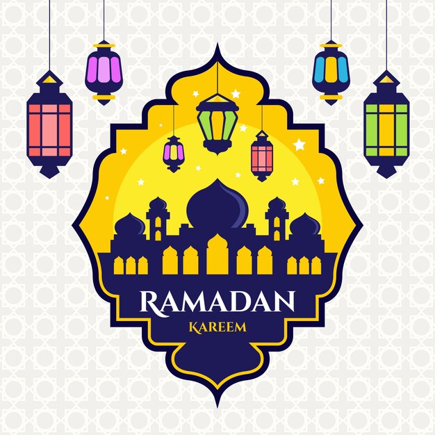 Platte ontwerp ramadan feest