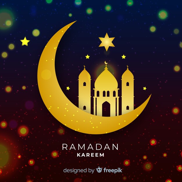 Gratis vector platte ontwerp ramadan halve maan