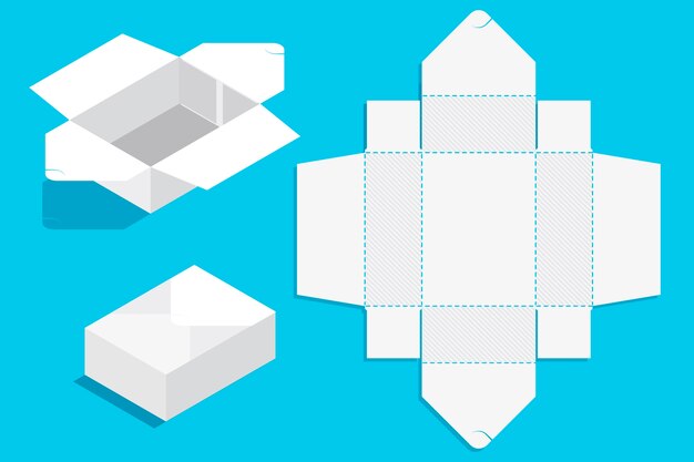 Platte ontwerp rechthoekige doos gestanst sjabloon