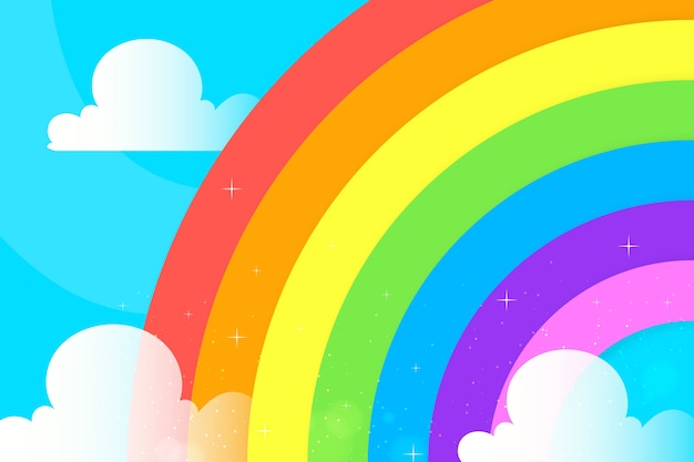 Platte ontwerp regenboog concept