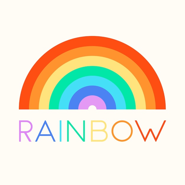 Platte ontwerp regenboog