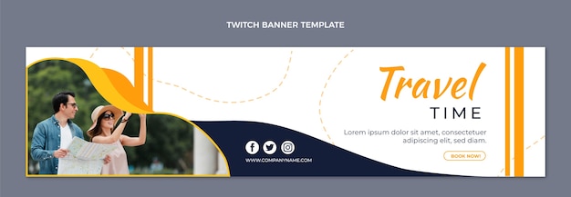 Platte ontwerp reistijd twitch banner