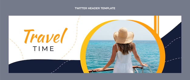 Gratis vector platte ontwerp reistijd twitter header