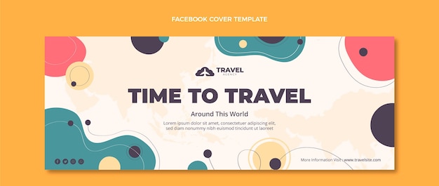 Gratis vector platte ontwerp reizen facebook cover