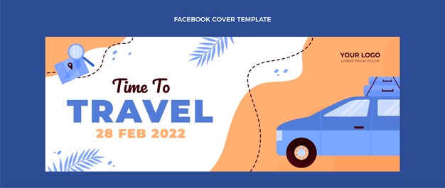 Platte ontwerp reizen facebook cover
