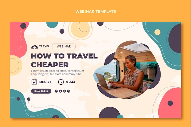 Platte ontwerp reizen goedkoper webinar