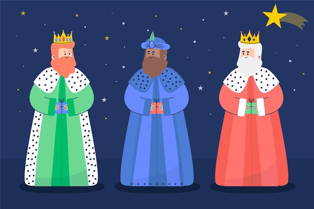 Platte ontwerp reyes magos dag