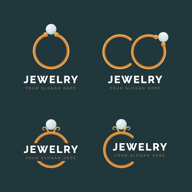 Gratis vector platte ontwerp ring logo-collectie