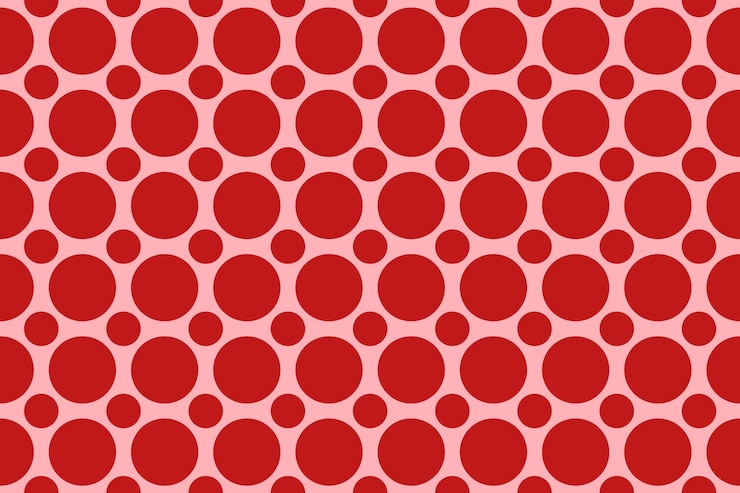 Gratis Vector platte ontwerp rode polka dot achtergrond