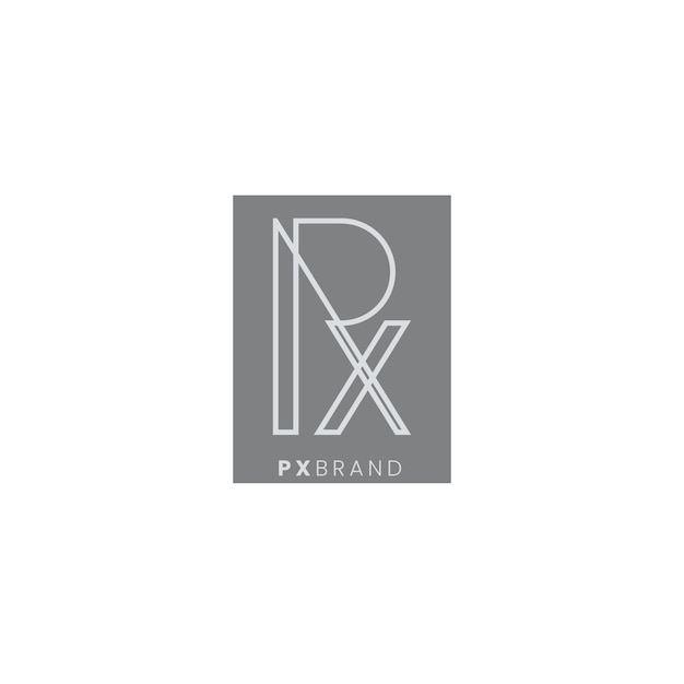 Platte ontwerp rx of xr logo sjabloon