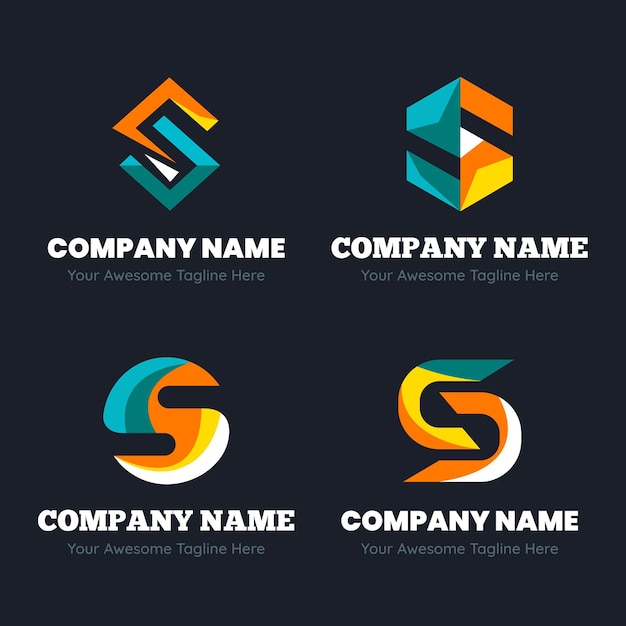 Gratis vector platte ontwerp s logo sjablooncollectie