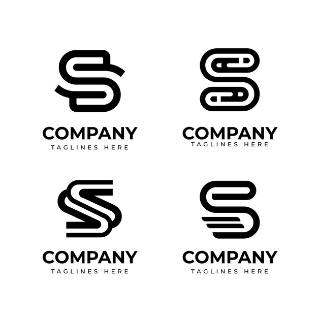 Platte ontwerp s logo sjablooncollectie