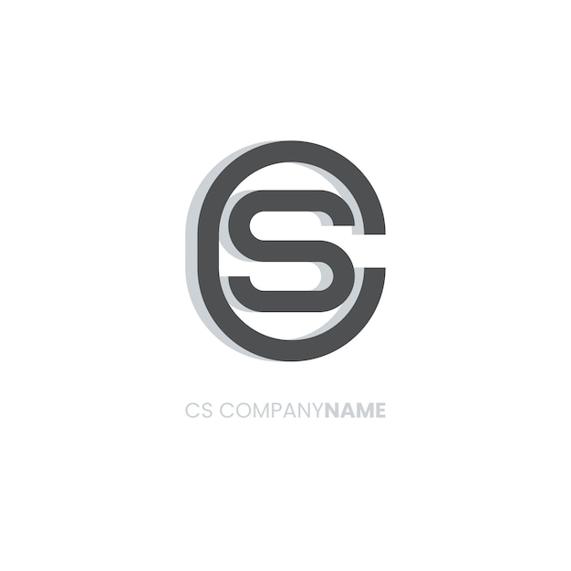 Platte ontwerp sc of cs logo sjabloon