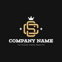 Gratis vector platte ontwerp sc of cs logo sjabloon