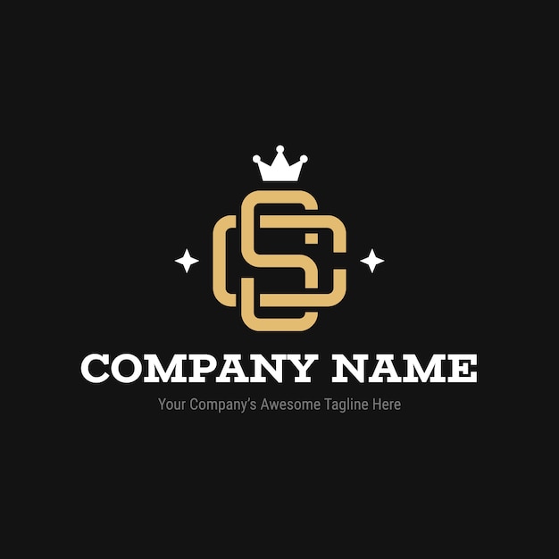 Platte ontwerp sc of cs logo sjabloon