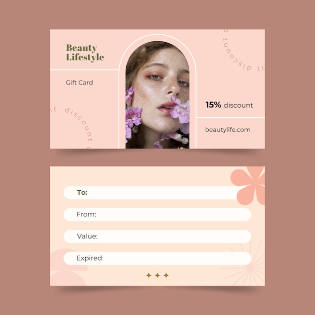 Platte ontwerp schoonheidssalon visitekaartje