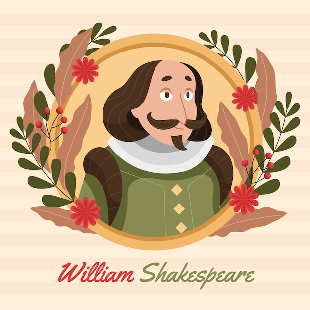 Platte ontwerp shakespeare illustratie