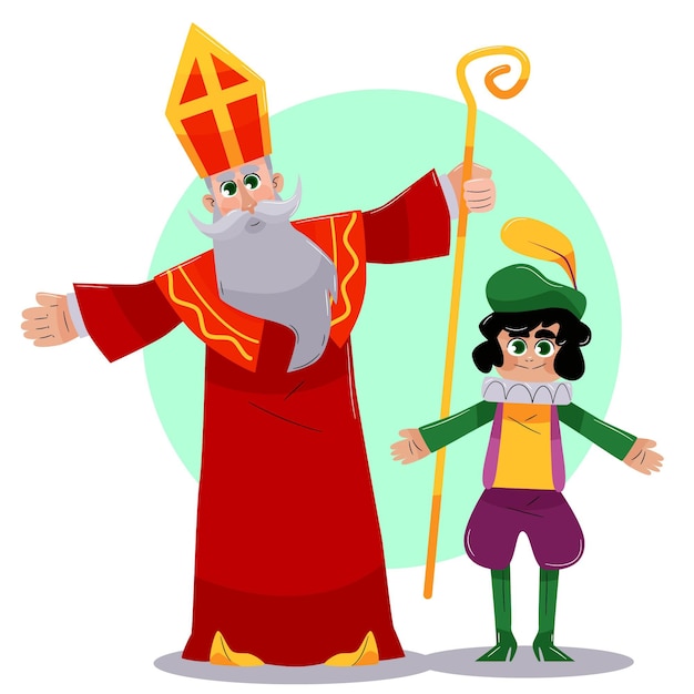 Platte ontwerp sinterklaas dag concept