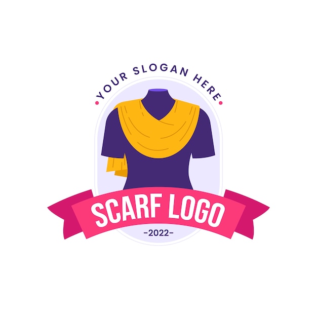 Platte ontwerp sjaal logo ontwerp