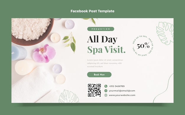 Gratis vector platte ontwerp spa facebook bericht