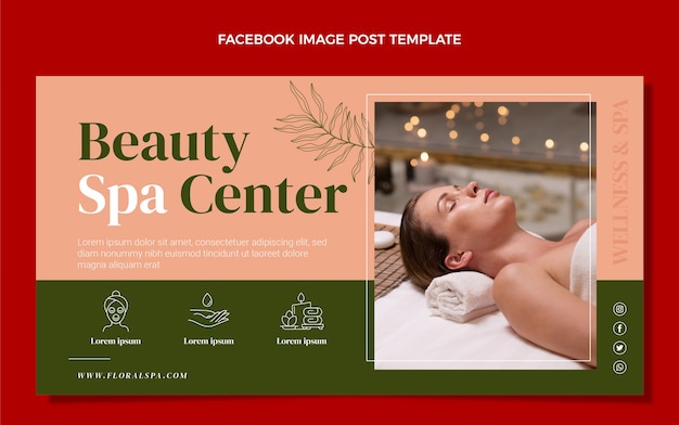 Gratis vector platte ontwerp spa facebook bericht