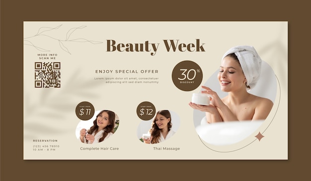 Gratis vector platte ontwerp spa facebook bericht