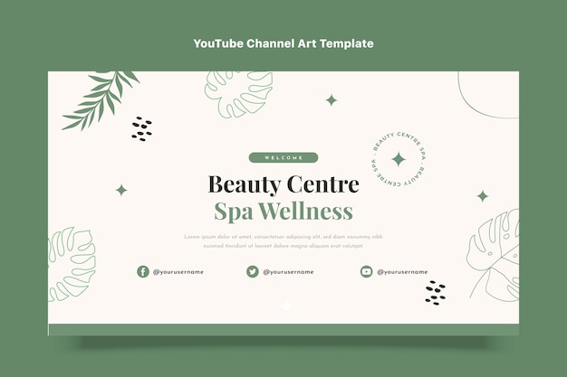 Gratis vector platte ontwerp spa youtube channel art