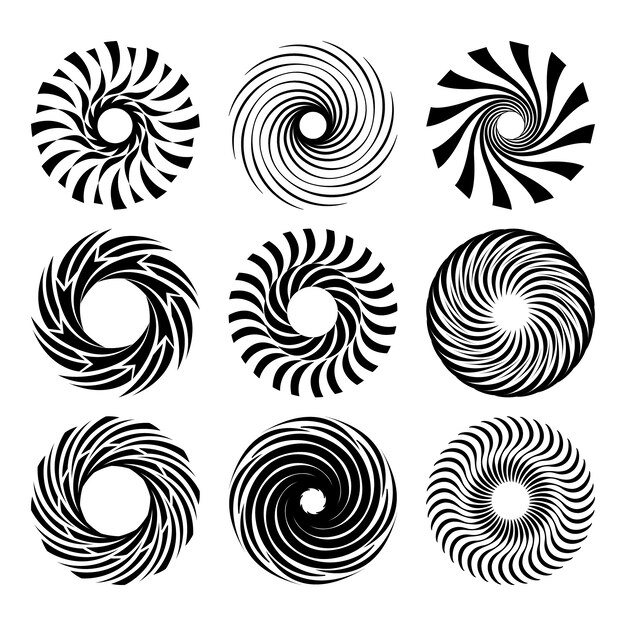 Platte ontwerp spiraal cirkel illustratie