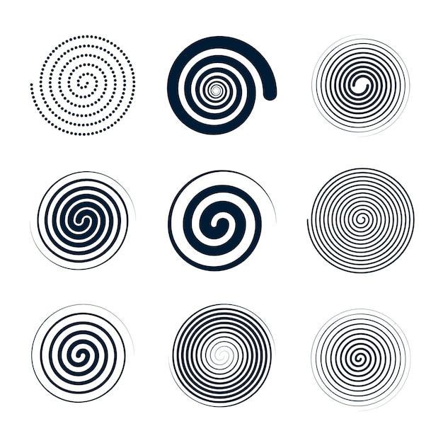 Platte ontwerp spiraal cirkel set