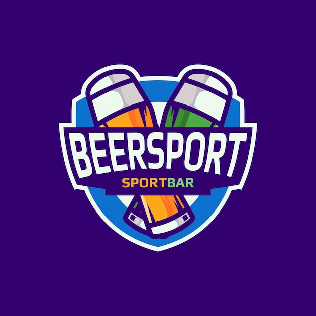 Platte ontwerp sportbar logo ontwerp