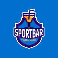 Gratis vector platte ontwerp sportbar logo ontwerp