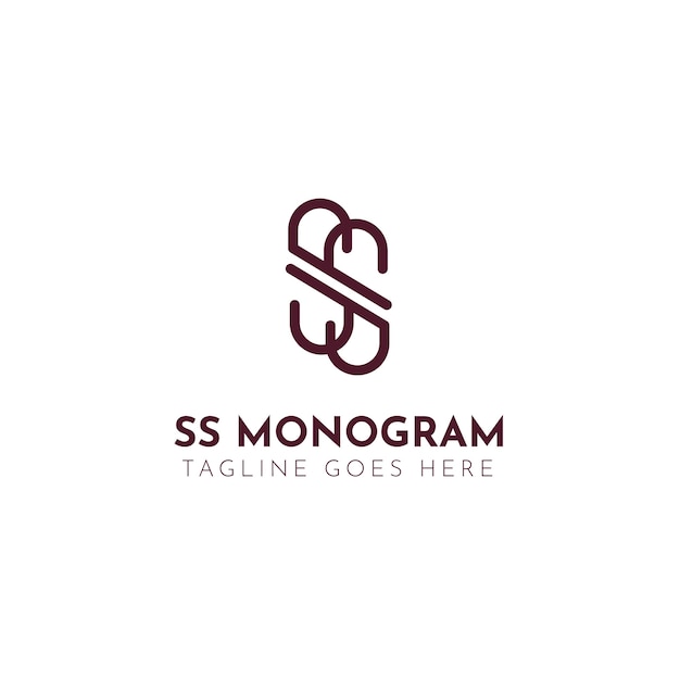 Platte ontwerp ss-logo sjabloon