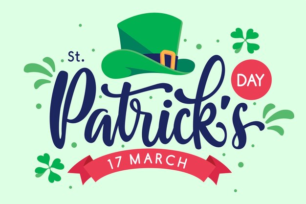 Platte ontwerp st. patrick's belettering