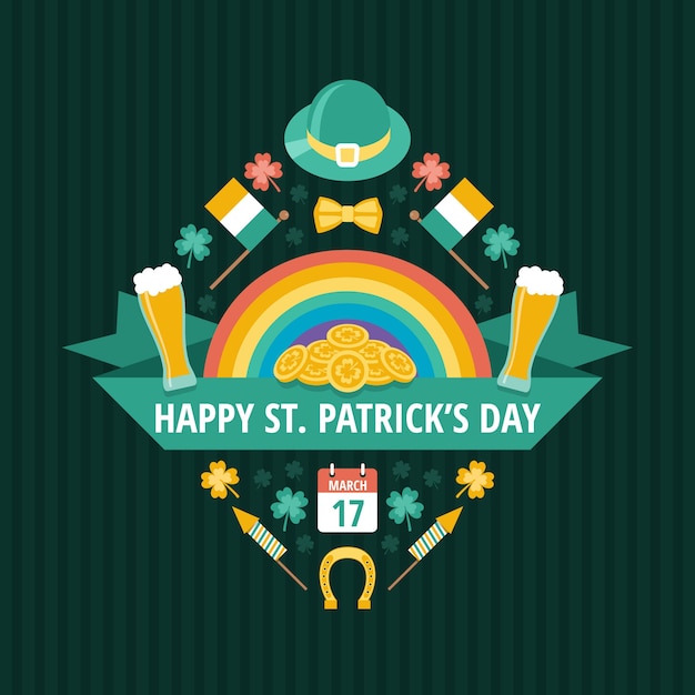 Gratis vector platte ontwerp st patricks dag concept