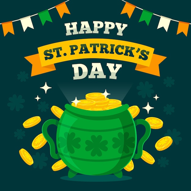 Gratis vector platte ontwerp st. patricks dag concept