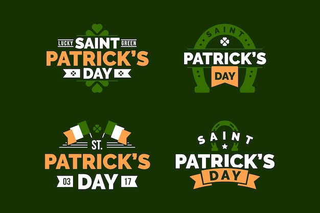 Platte ontwerp st. patricks dag label collectie