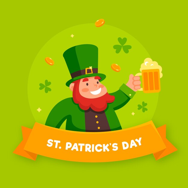 Platte ontwerp st. patricks dagontwerp