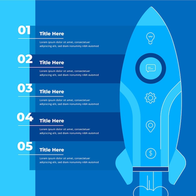 Platte ontwerp startup infographic