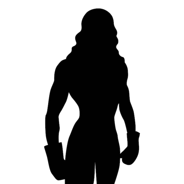 Platte ontwerp sterke vrouw silhouet