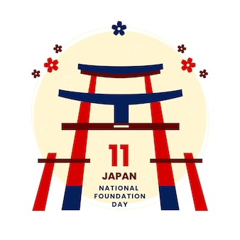 Platte ontwerp stichtingsdag japan