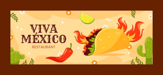 Gratis vector platte ontwerp taco sjabloon