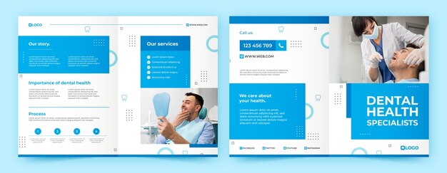 Platte ontwerp tandheelkundige kliniek brochure