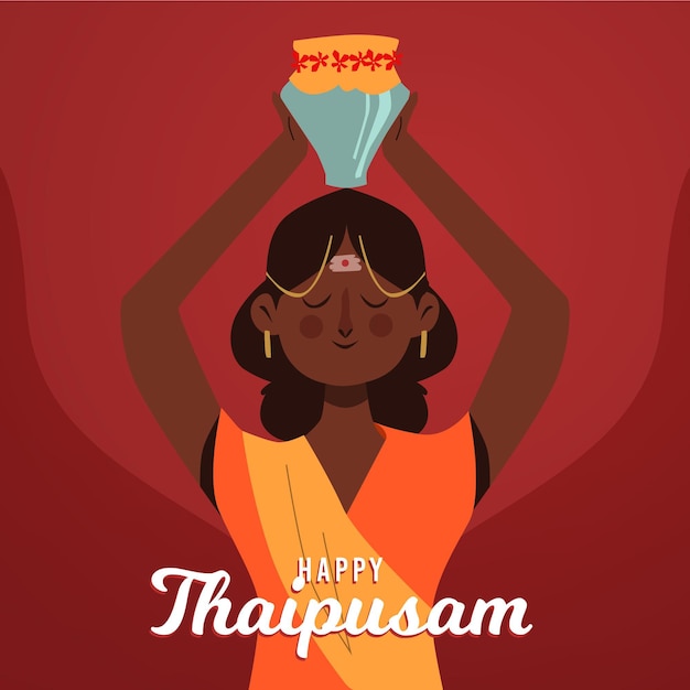 Gratis vector platte ontwerp thaipusam festival