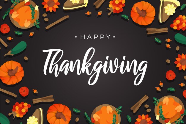 Gratis vector platte ontwerp thanksgiving achtergrond