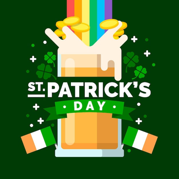 Platte ontwerp thematisch concept van st. Patrick's dag