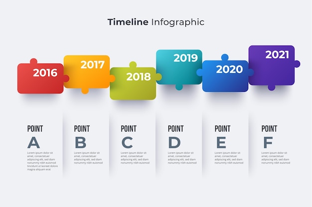 Platte ontwerp tijdlijn infographic sjabloon