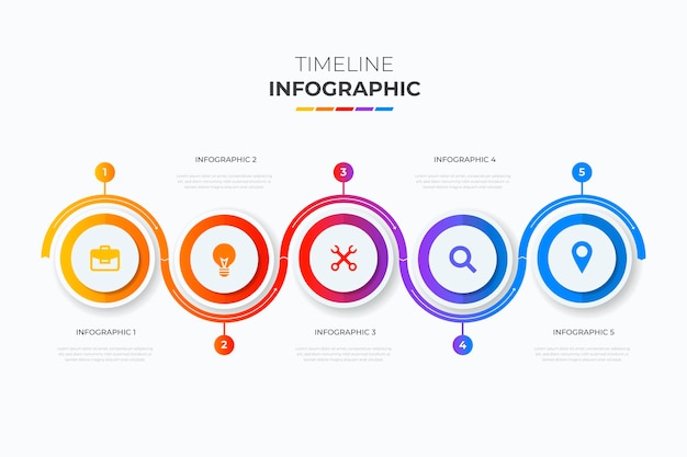 Gratis vector platte ontwerp tijdlijn infographic