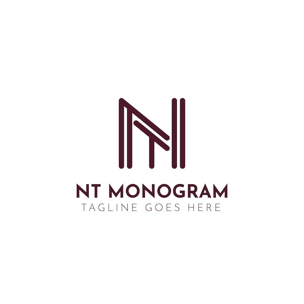 Platte ontwerp tn of nt logo sjabloon