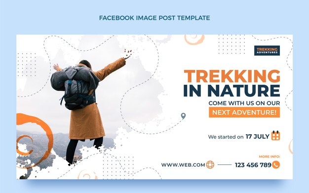 Gratis vector platte ontwerp trekking facebook postsjabloon