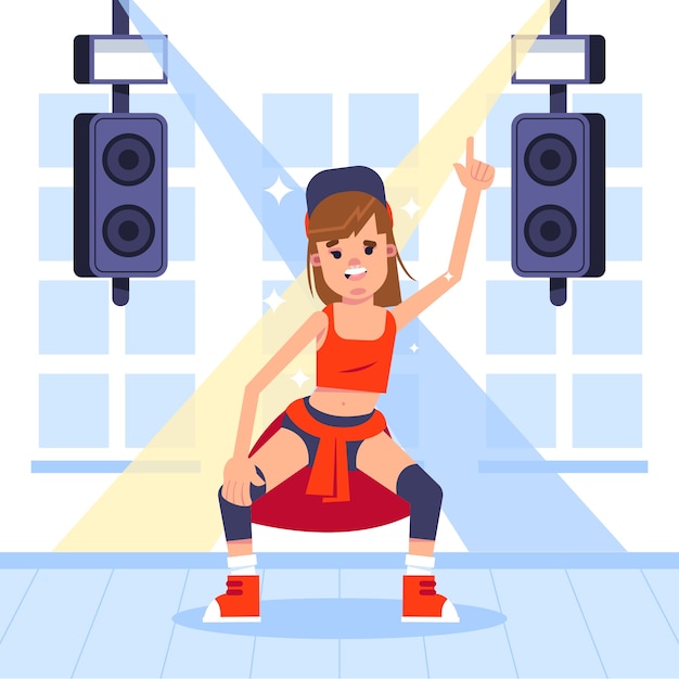 Gratis vector platte ontwerp twerk illustratie